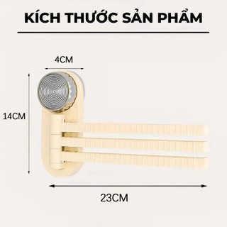 Giá Treo Khăn 3 Thanh Gắn Tường Xoay 180 Độ Hút Chân Không, Móc Treo Đồ Đa Năng Dùng Phòng Tắm Phòng Bếp