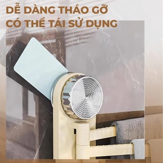 Giá Treo Khăn 3 Thanh Gắn Tường Xoay 180 Độ Hút Chân Không, Móc Treo Đồ Đa Năng Dùng Phòng Tắm Phòng Bếp
