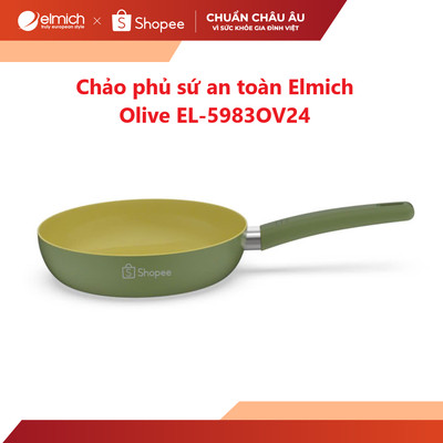 ( Độc quyền chỉ có trên Shopee) Chảo chống dính Ceramic CeraTitan Elmich  Olive EL5983OV size 24cm