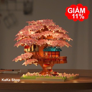 Đồ chơi lắp ráp Ngôi Nhà trên cây anh đào. Khối xây dựng tương thích. Đồ chơi lắp ráp, Đồ trang trí