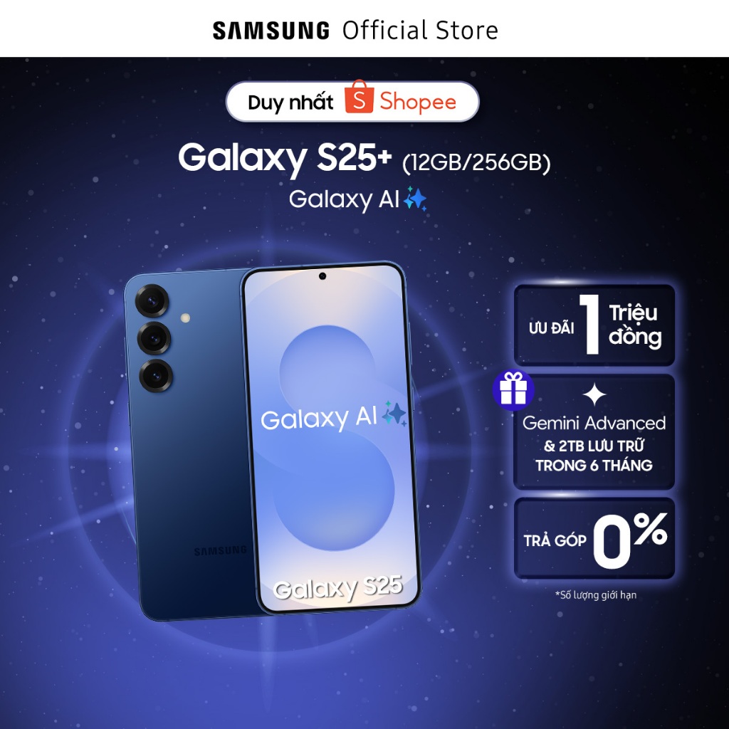 Điện thoại Samsung Galaxy S25+, Điện thoại AI, 256GB, Tìm kiếm thông minh, Video camera đêm Nightography,Chip Snapdragon | BigBuy360 - bigbuy360.vn