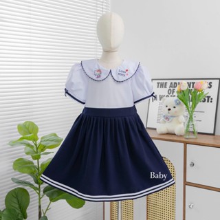 ( MẪUMỚI 2025-2026 ) Áo Đầm, Váy Đầm Học Sinh nữ cổ sen Tùng Xòe, đồng phục học sinh cấp 1, cấp 2, đồ đi học bé gái xinh