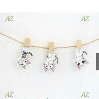 Kẹp gỗ hình kèm dây - Set 10 chiếc