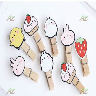 Kẹp gỗ hình kèm dây - Set 10 chiếc