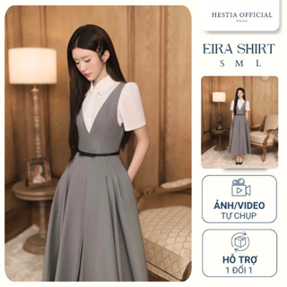 Set Váy Dài Công Sở Nữ Hestia Áo Sơ Mi Trắng Mix Váy Dáng Dài Thanh Lịch (KHÔNG KÈM BELT) - EIRA và Meryl