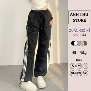  Quần Gió Nữ Dài Kẻ Sọc Ống Rộng BigSize Dây Rút Bo Gấu MiSoul Quần Dài Chất Gió 2 Lớp Bo Gấu Kẻ 319 