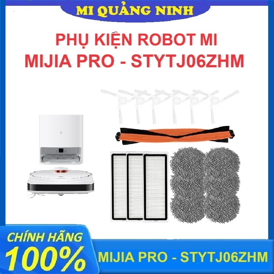 Phụ kiện Robot Hút Bụi Mi Mijia Pro, STYTJ06ZHM - Lọc Hepa, Chổi chính, Chổi cạnh, Khăn Lau
