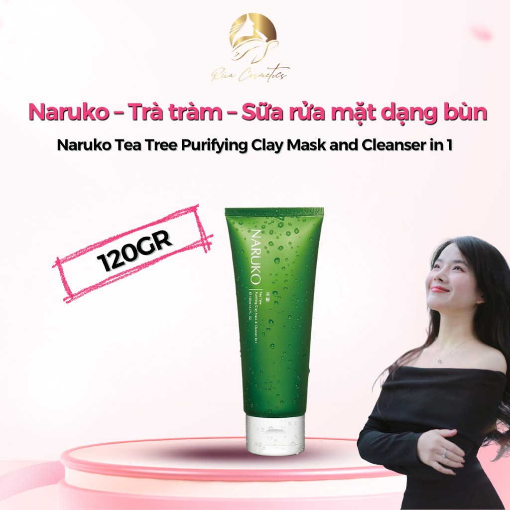 Naruko – Trà tràm – Sữa rửa mặt dạng bùn 120 gr – Naruko Tea Tree Purifying Clay Mask and Cleanser i