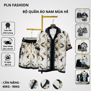 bộ đồ nam mùa hè 2025 mặc ở nhà đi biển  chơi du lịch chất lua mát, bộ hè nam ngắn tay họa tiết đẹp PLN fashion