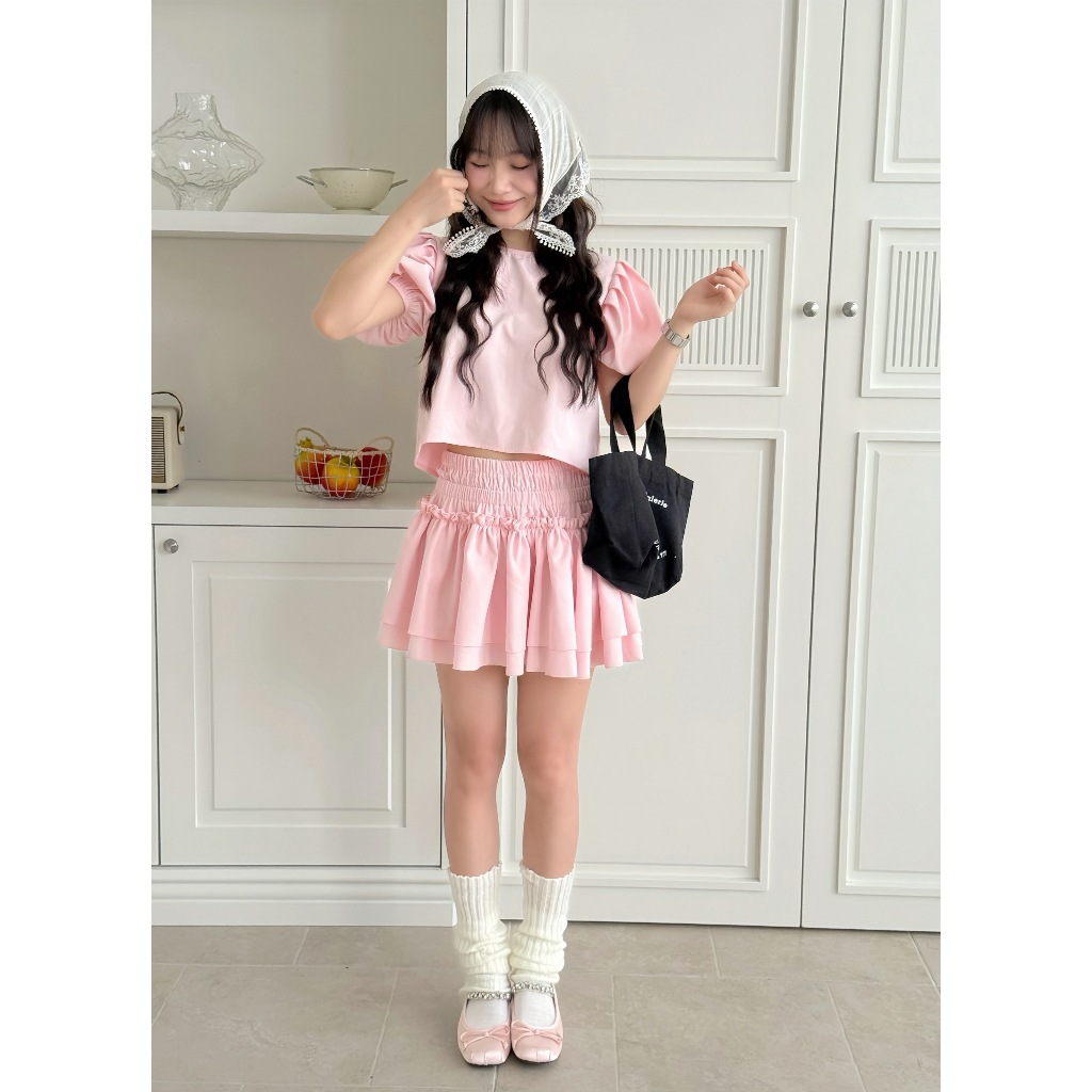 [SUNROOM] Áo tay bồng cloudy top & Chân váy 2 tầng cloudy skirt