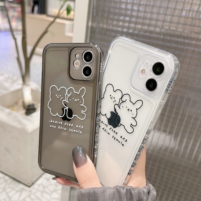 🌸 𝐂𝐨́ 𝐬𝐚̆̃𝐧 𝐜𝐡𝐨 𝐢𝐏𝐡𝐨𝐧𝐞 𝟏𝟑🌸 Ốp iphone cạnh vuông thỏ trong