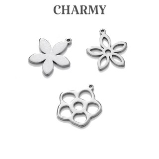 Charm treo hoa 5 cánh 2D, T8100, nhiều kiểu, Thép không gỉ - Charmy