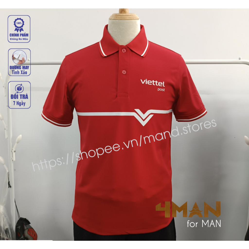 Áo thun Polo Viettel post - Mẫu LEAD YOUR WAY - Thun Cá sấu CVC Dày Mịn Thoáng Mát - bền Màu Chóng n