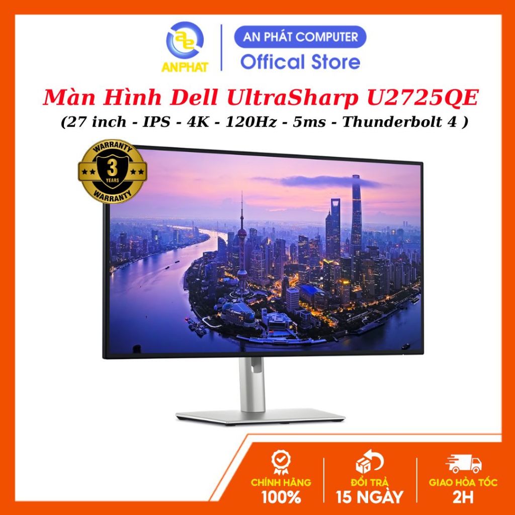 Màn Hình Dell UltraSharp U2725QE (27 inch - IPS - 4K - 120Hz - 5ms - Thunderbolt 4 )