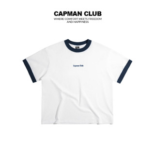 [9/9 SALE 50%] Áo thun nam DEMAN phom Boxy màu trắng CAPMAN CLUB, áo phông local brand phom rộng trẻ trung