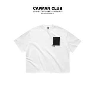 [T10 SALE 50%] Áo thun nam form Boxy màu trắng PALW dáng ngắn CAPMAN CLUB, áo boxy local brand trẻ trung