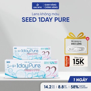 Hộp 16 cặp lens không màu SEED 1 Day Pure Moisture kính áp tròng Nhật 1 ngày trong suốt Lens Optic