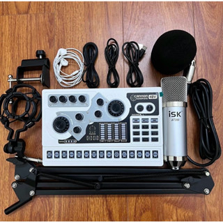  Bộ Mic Livestream Karaoke Mic ISK AT350 + Sound Card X5 mới nhất 2025 Tích hợp nguồn 48V Kèm đầy đủ phụ kiện 