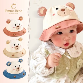  Mũ tai bèo hình gấu EB03 cho bé 1– 4 tuổi Emma Bebe Mũ vành rộng cotton mềm vòng đầu 49cm bé trai bé gái 