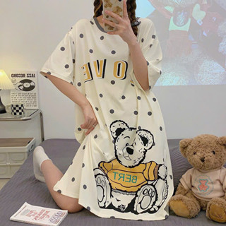 Váy ngủ Bigsize, đầm mặc nhà hoạ tiết hoạt hình dễ thương, váy mặc nhà chất thun mềm - mịn - mát co giãn 4 chiều