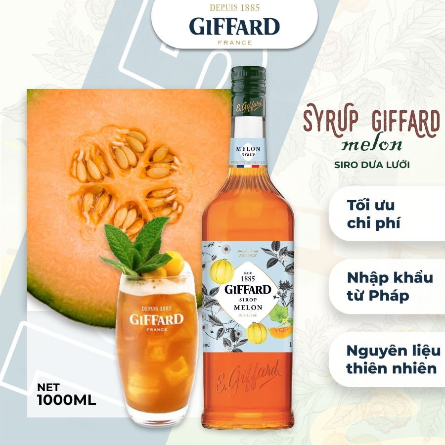 Siro hương vị Dưa lưới - Giffard Melon Syrup 1000ml