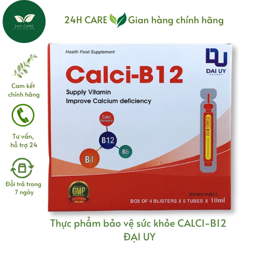 Đại Uy Canxi B12 - Bổ sung vitamin và Calci (Hộp 20 ống)