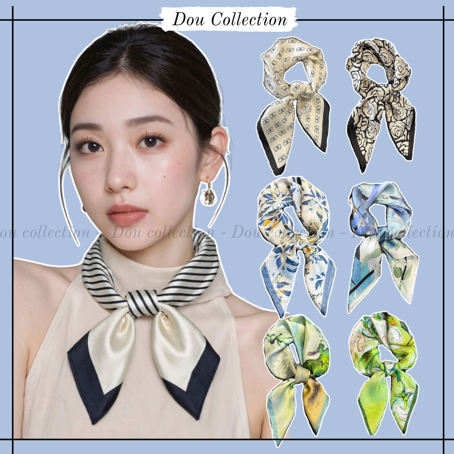 Khăn Lụa Vuông Unisex, Khăn Turban Quàng Cổ Nhiều Mẫu Xinh Xắn Dễ Phối Đồ Thời Trang Xuân Hè - Size 70x70cm - Mã KL03