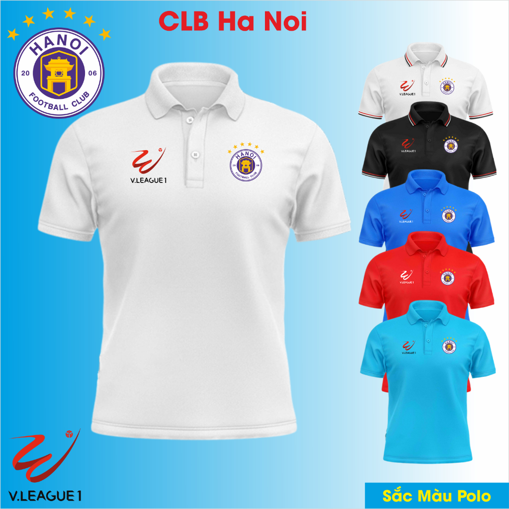 Áo thun Polo CLB HA NOI  - Sắc Màu Polo - Chất vải cá sấu