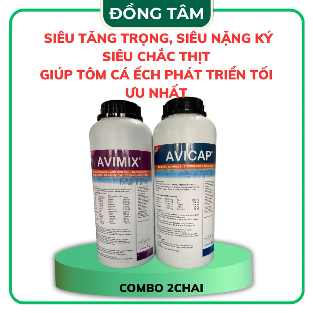 AVICAP + AVIMIX SIÊU TĂNG TRỌNG, SIÊU NẶNG KÝ, SIÊU CHẮC THỊT CHO TÔM CÁ ẾCH, CHỐNG BÓ CHÂN CHO NÒNG