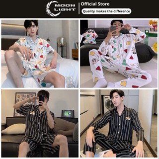 Đồ bộ nam mùa hè bộ đồ ngủ nam bộ Pijama ngắn tay đồ bộ nam mặc nhà vải LỤA LATIN mềm mại mát lạnh họa tiết in đáng iu