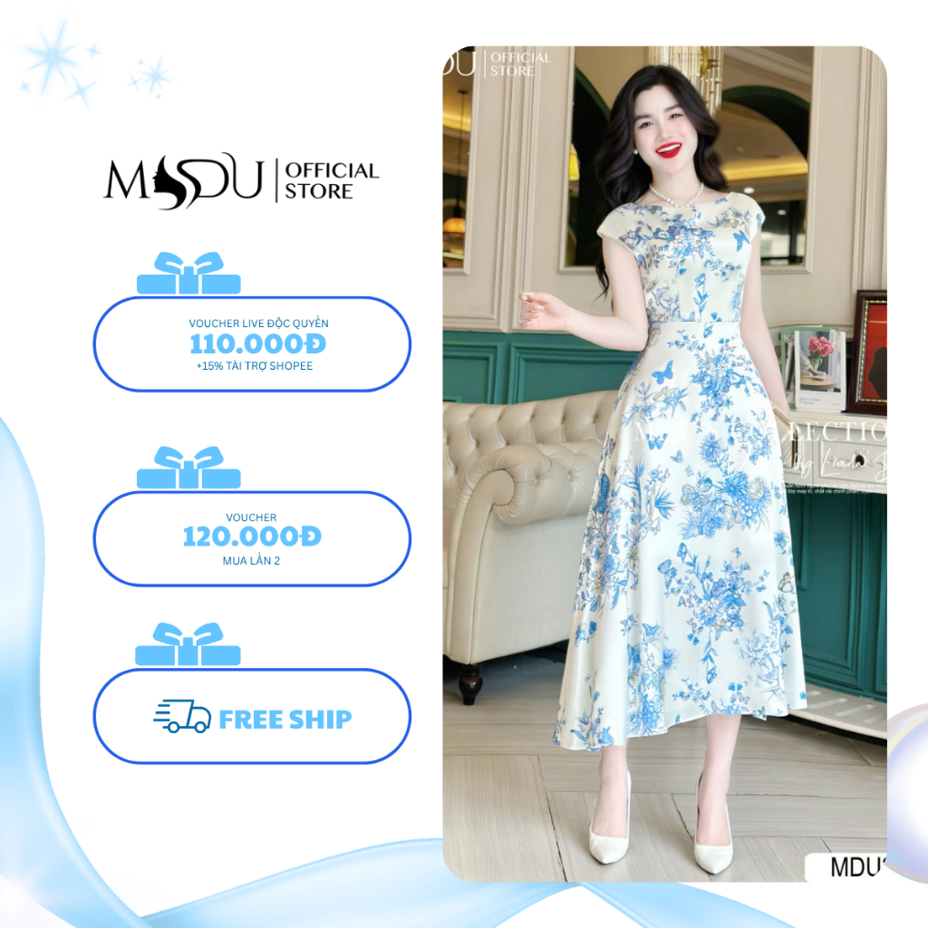 𝐙𝐢𝐧 𝐁𝐨𝐮𝐭𝐢𝐪𝐮𝐞 Váy Lụa Twist Satin K56-D2-5 Họa Tiết Hoa Bắt Mắt Dáng Ôm Body MDU3992