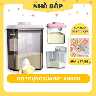 Hộp đựng sữa bột cho bé Ankou, hộp trữ sữa chống ẩm, hút chân không 1,7L 2,3L - Nhà Bắp Store