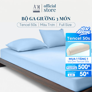  Combo 3 Món Lụa Tencel 50s AOICONCEPT Đủ Size Gồm 1 Ga Giường và 2 vỏ gối nằm cao cấp Hàn Quốc nhiều màu 