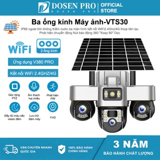 Dosen Camera Wifi Năng lượng mặt trời Tích Hợp 3 Ống Kính Giám Sát An Ninh HD 1080P 360 độ, Đàm Thoại 2 Chiều Sử dụng