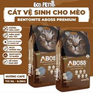 [TIẾT KIỆM] COMBO 3 BAO 8kg Cát Mèo Bentonite Aboss Hương Cà Phê Thấm Hút, Vón Cục Nhanh, Giá Rẻ