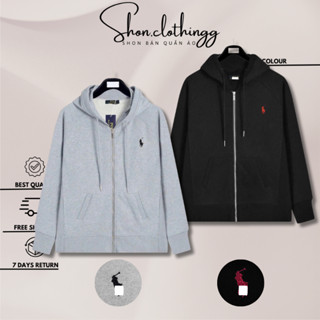 Áo Khoác Hoodie Zip Ráp Lau Rần Thêu Ngựa Ngực Basic Chất Nỉ Chân Cua Dày Dặn Full Tem Tag Mạc