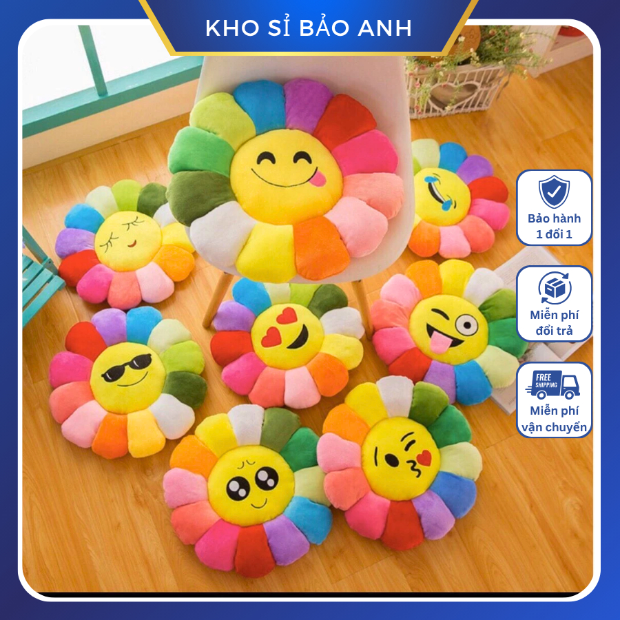 Đệm ngồi bệt hình hoa thêu hình thú , nệm ngồi bệt lót ghế, nệm lót decor trang trí phòng - Bảo Anh 