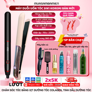 Máy duỗi tóc, kẹp thẳng, ép tóc, uốn cúp làm tóc xoăn lọn đa năng 3in1 Koremi NA8868 BH 12 tháng