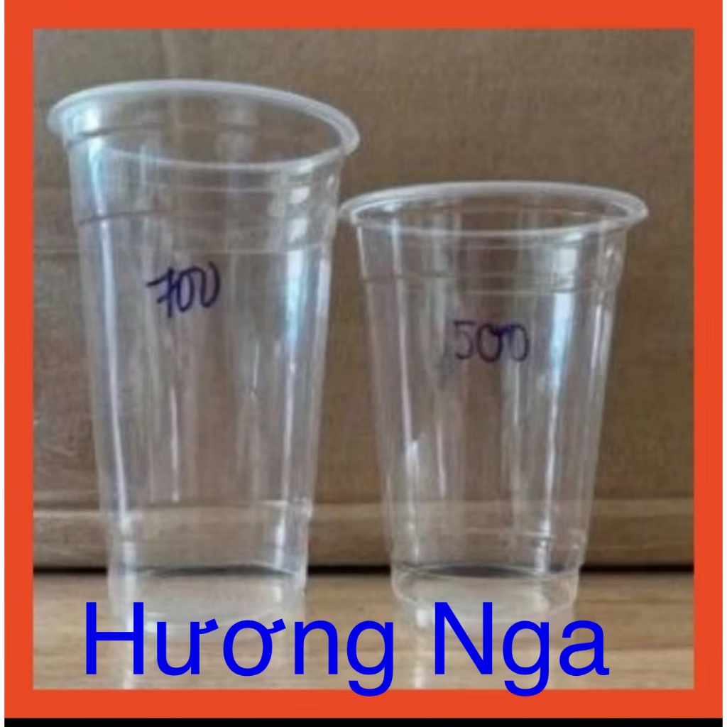 combo 50cái ly 500ml , 50cái ly 700ml nhựa pp +nắp cầu 95_ hương nga