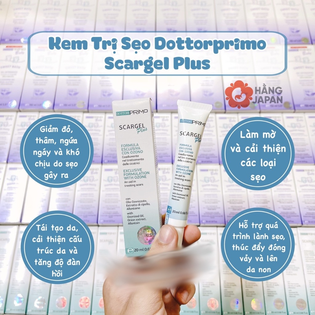 Gel bôi sẹo DottorPrimo Scargel Plus 10ml hỗ trợ làm mờ sẹo thâm, sẹo lồi, sẹo lõm, dùng được cho sẹ