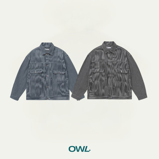 Áo khoác jean Owlbrand Pleat Striped Jacket
