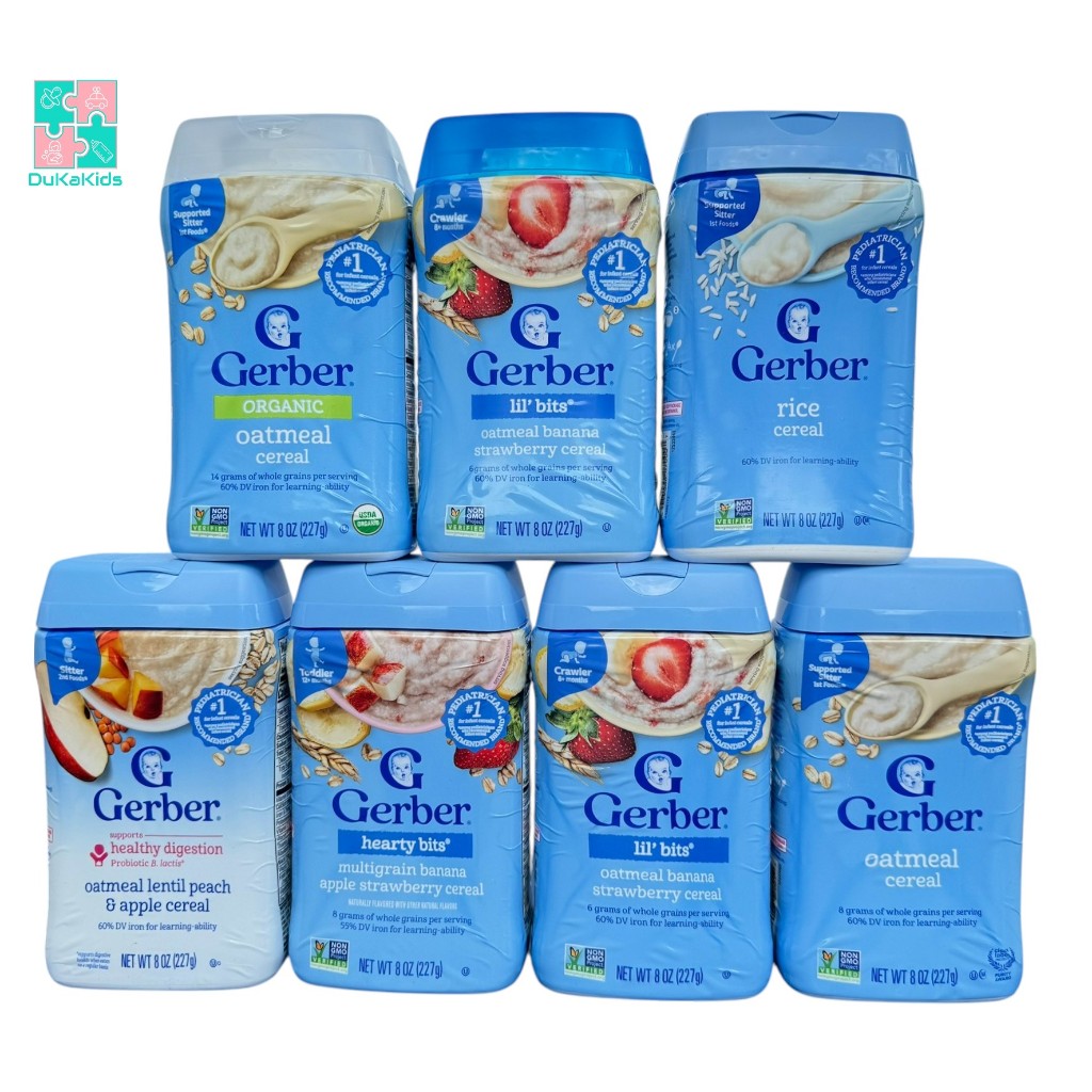 (HÀNG AIR) Bột ăn dặm Gerber cho bé từ 4 tháng, 6 tháng, 8 tháng, 12 tháng (Không chứa Sữa)