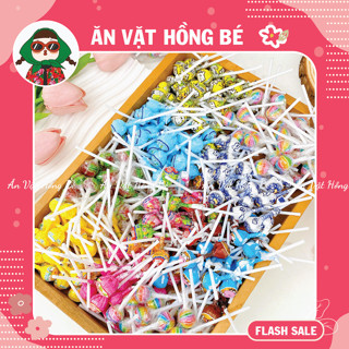 Combo 50 cây kẹo mút mini mix các vị trái cây cho bé, đồ ăn vặt, Ăn Vặt Hồng Bé