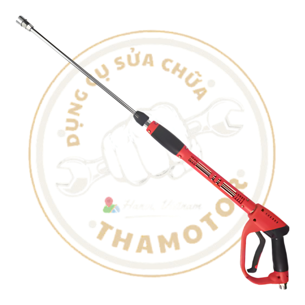 Súng rửa xe cao áp Lutian, súng xịt rửa xe áp lực cao, súng rửa xe áp suất đỏ dài 100cm