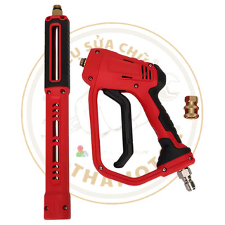 Súng rửa xe cao áp Lutian, súng xịt rửa xe áp lực cao, súng rửa xe áp suất đỏ dài 100cm