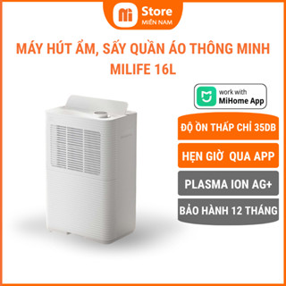 Máy hút ẩm , sấy quần áo thông minh miLife 16L, Công suất 16L/ngày , kết nối app mihome