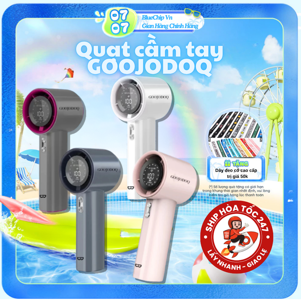 Quạt Cầm Tay Mini Màn LED 4000mAh Sạc Nhanh quạt tích điện mini 100 tốc độ gió Siêu Cấp