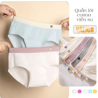 Quần lót nữ cotton viền su co dãn dễ chịu - Quần chip nữ cạp vừa trái tim đáng yêu VALICA L183