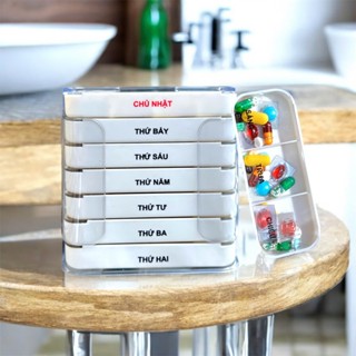 Hộp Chia Thuốc 7 Ngày Tiện Lợi 3 Ngăn Sáng Trưa Chiều Hàng Việt Nam Chất Lượng Cao Phiên Bản Tiếng Việt TomHouseVN