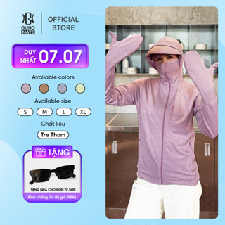  Áo Chống Nắng Che Tay Nữ GUNO Tre Thơm full 2 Lớp Dáng Ngắn Chống Tia UV Thoáng Khí Có Mũ Rộng Vành 25AG92 